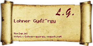 Lohner György névjegykártya